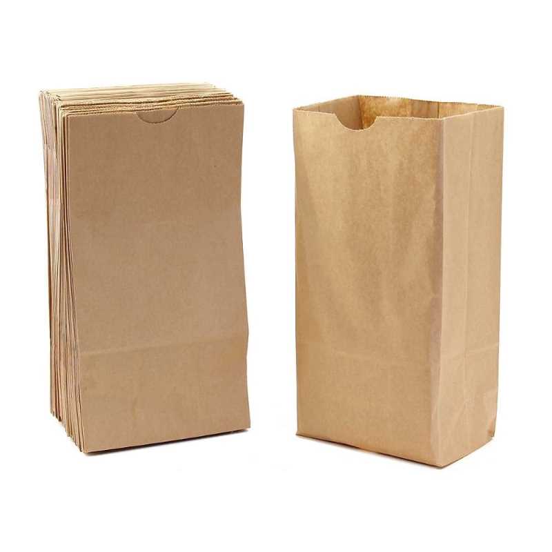 Gusseted Paper Bags, Natural/ Kraft (Large (6" X 3.5" X 11"))