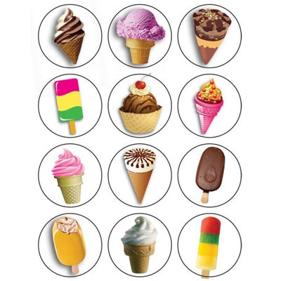Ice Cream Stickers 1 1/2" (10 sheets) (Discontinued)