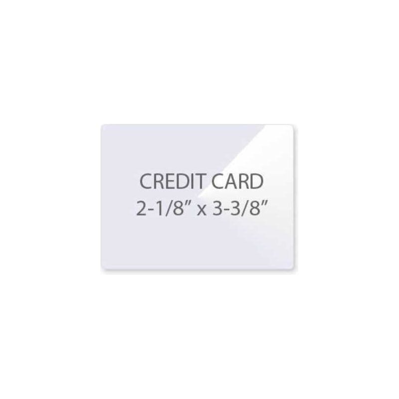 Laminating Pouches Credit Card Size 2 1/8" x 3 3/8" 100/pk