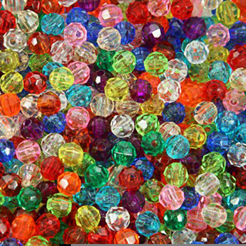 Faceted Beads Transparent Multi 6mm 1080pc