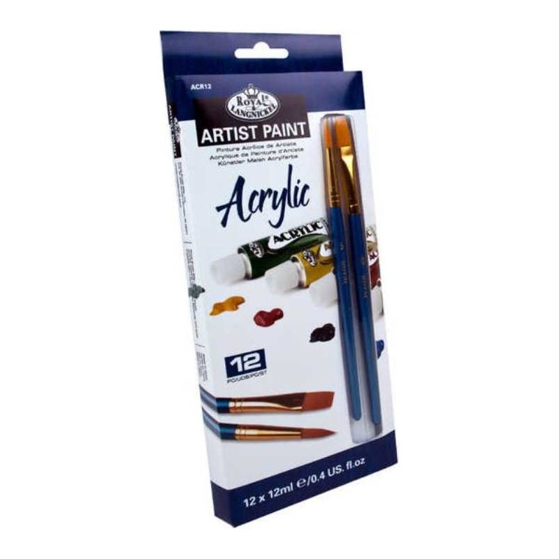 Acrylic Paint Set 12/pk+2 Brushes