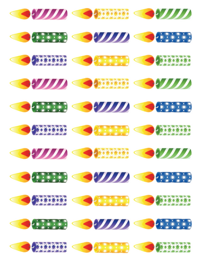 Candle Stickers Rectangle 35mm x 12mm Clear 10/pk