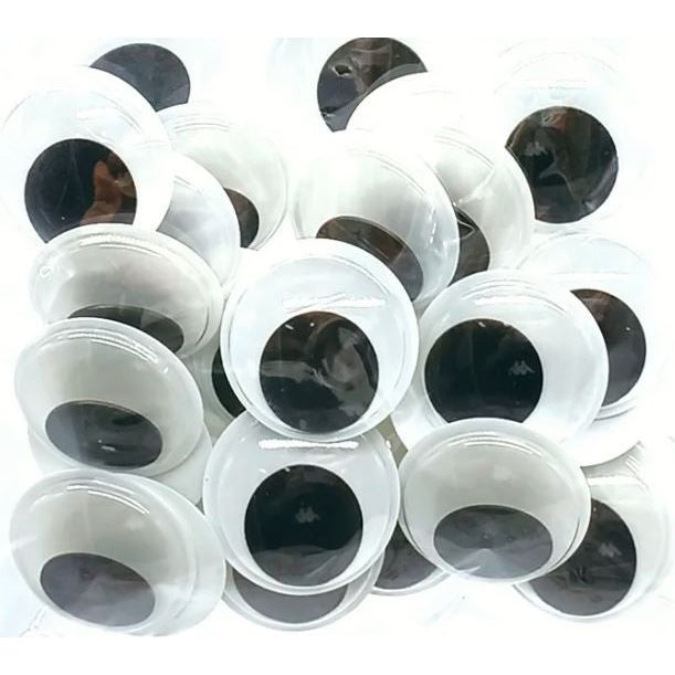 Paste On Wiggle Eyes (25mm, 30/pk)
