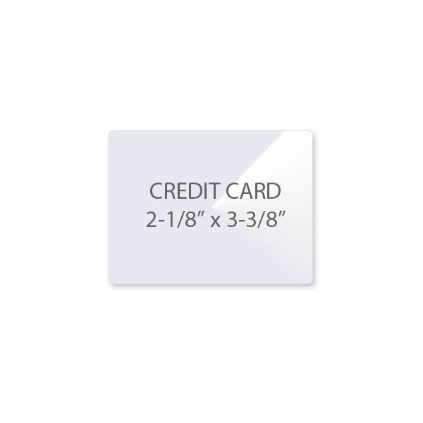 Laminating Pouches Credit Card Size 2 1/8" x 3 3/8" 100/pk 5 mil