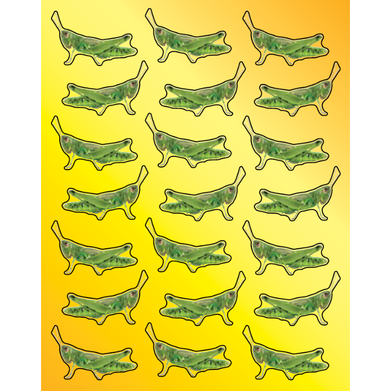 Grass Hopper Stickers Die Cut 1 1/4" X 3/4" (6 sheets)