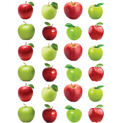 Apple Stickers Die Cut 1" Round 25mm Color Print 10/pk
