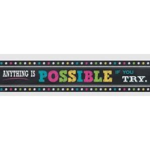 Chalkboard Brights Anything is Possible Banner 8" x 39" 1/pk