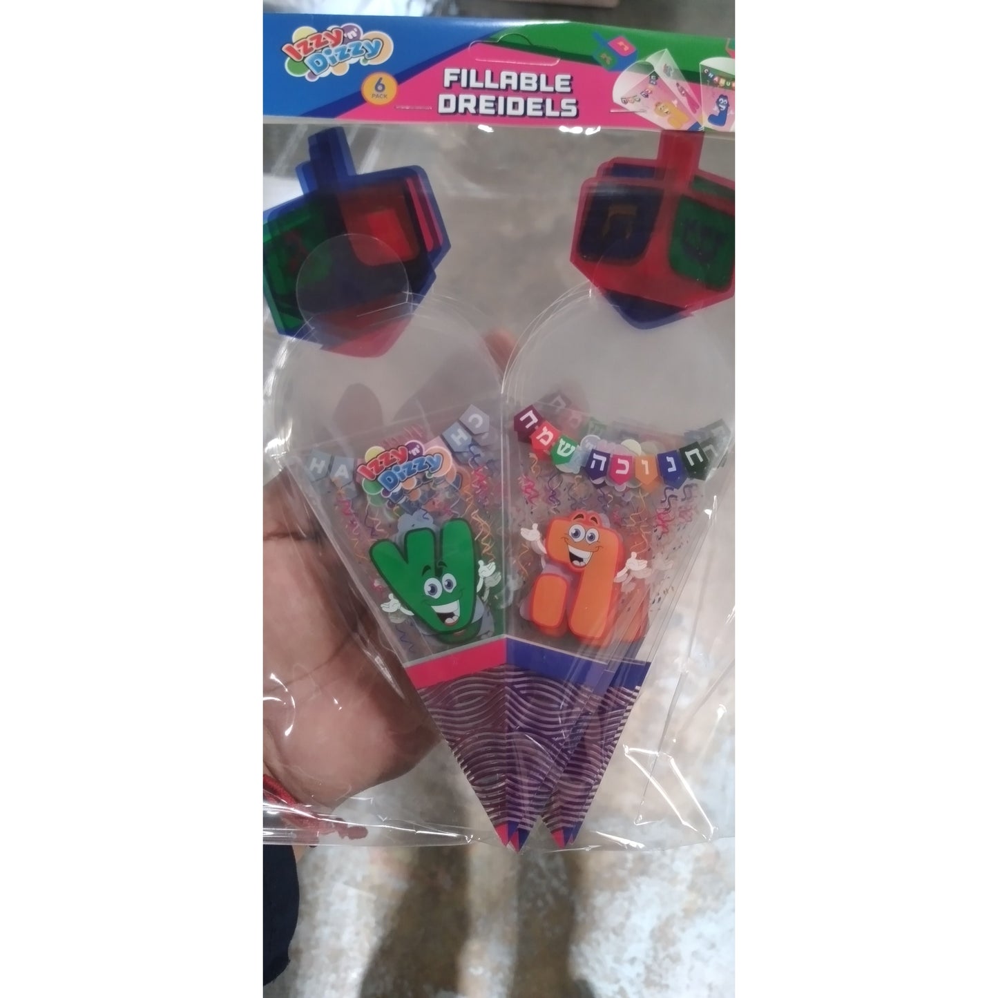 PVC Fillable Dreidels 6/pk