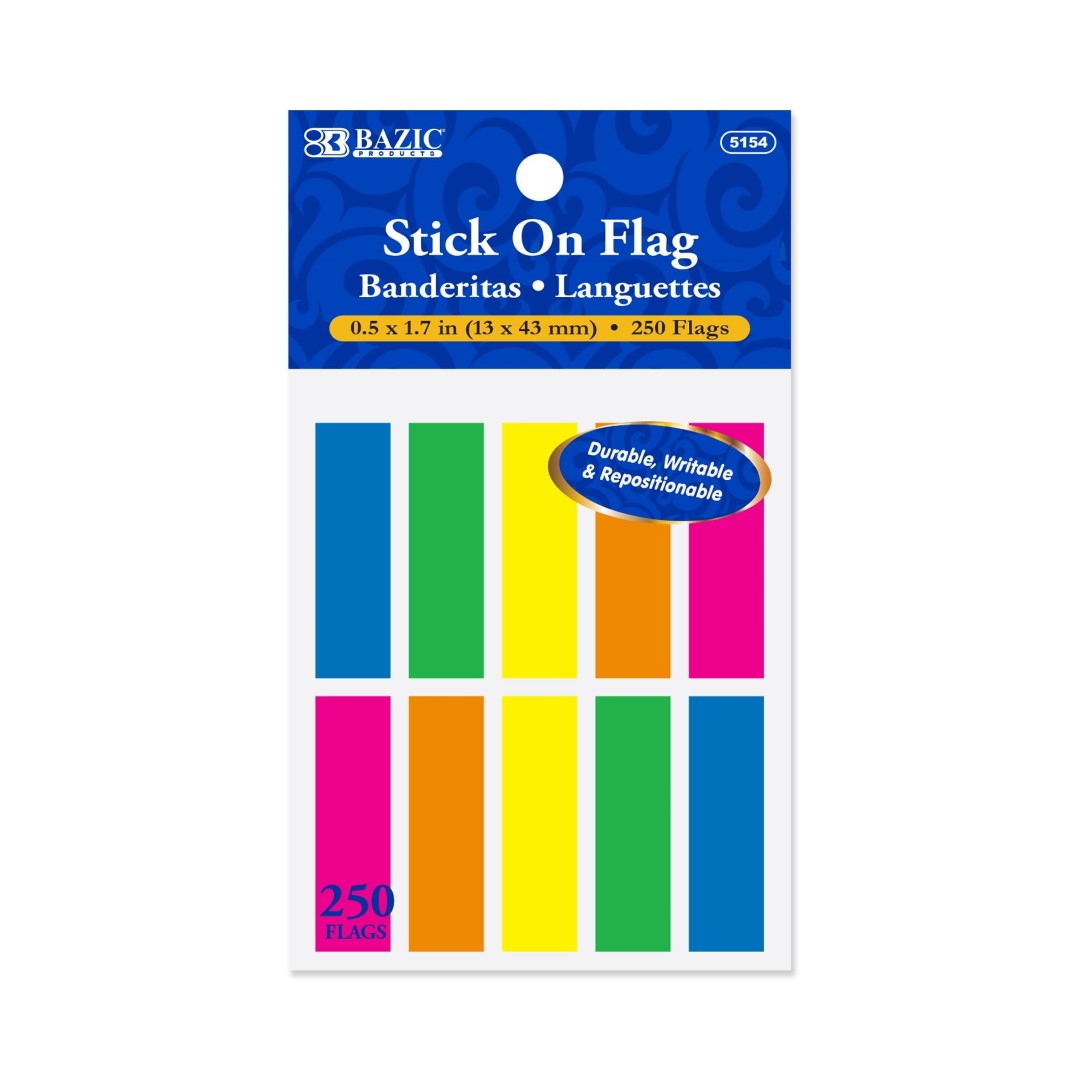 25 Ct. 0.5" X 1.7" Neon Color Coding Flags (10/Pack)