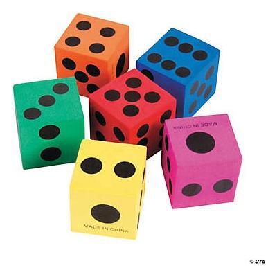 Foam Dice 1.5" 6/pk