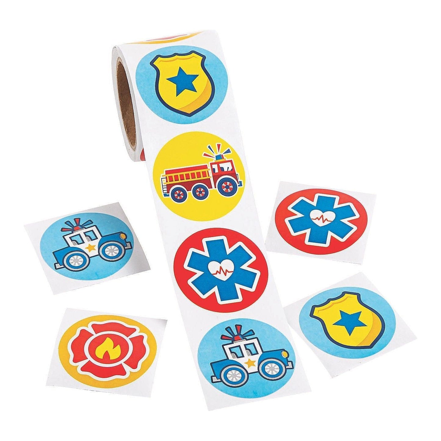 Rescue Heroes Stickers, Assorted, 1 1/2", 100 pcs./roll