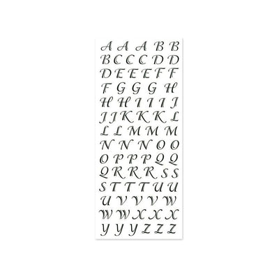 Paper Alphabet stickers Black script (1 Sheet)