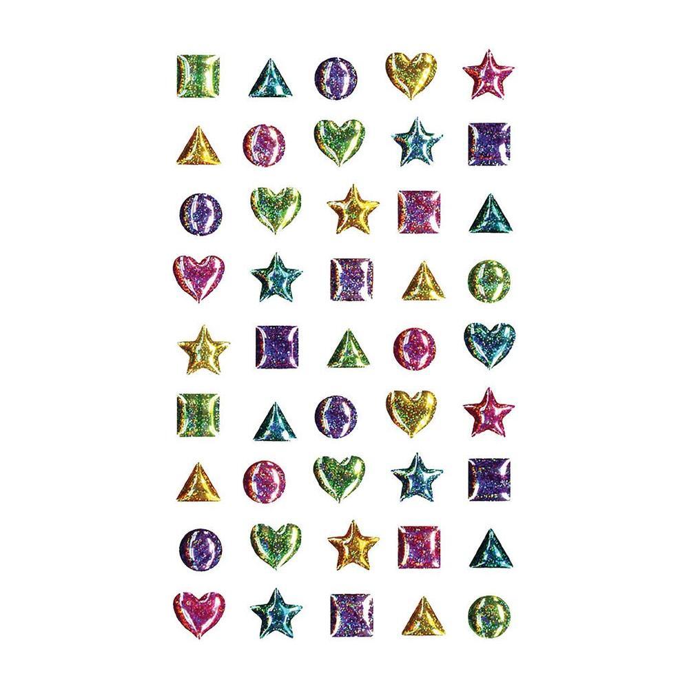 Peel and Stick Geometric Shape Jelly Stickers 45/pk