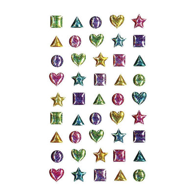 Peel and Stick Geometric Shape Jelly Stickers 45/pk