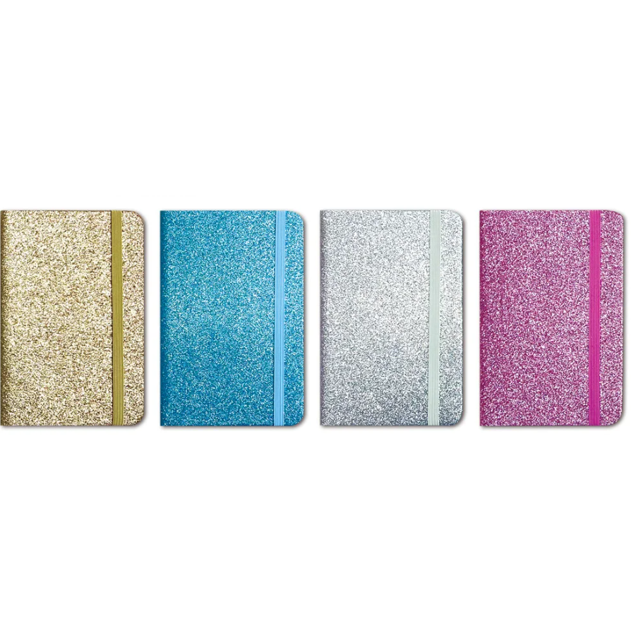 Glittery Notebook Solid Color With Design 5.5" x 8.3" 160pg