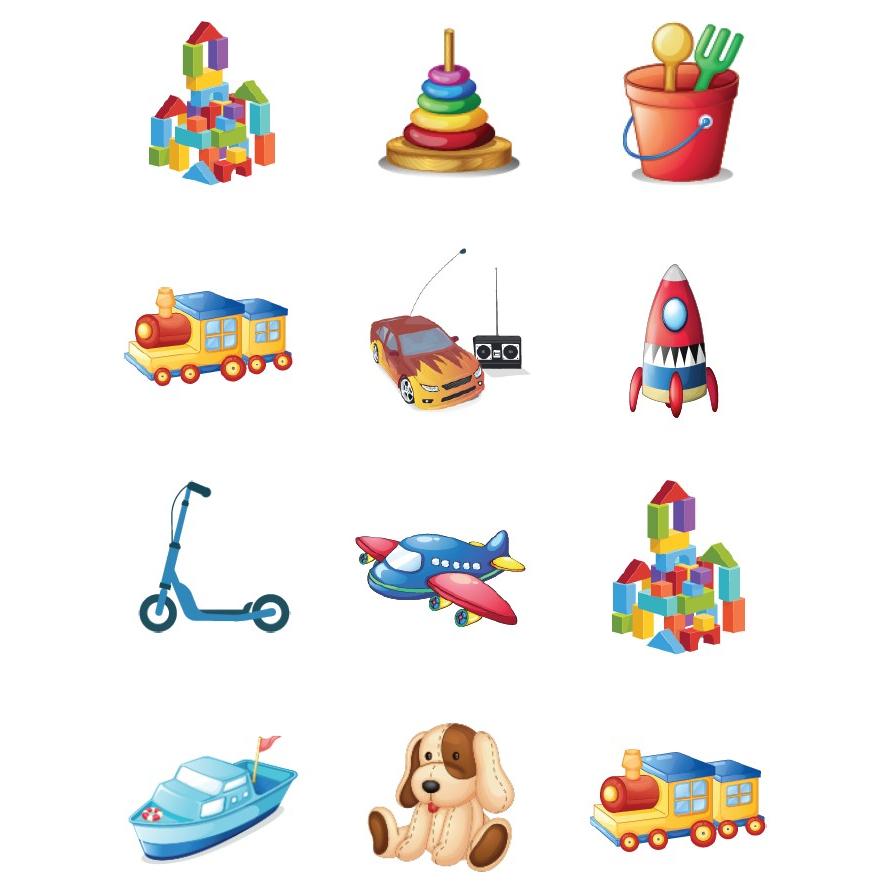 Toys Stickers Round 32mm Color Print 10/pk