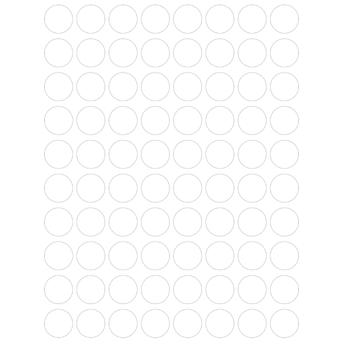 Color Coding Dot Stickers All 1/2" White 13mm Color Print 32/pk