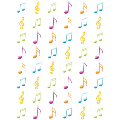 Musical Notes Stickers Round 19mm clear 10/pk