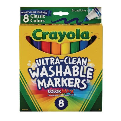 Crayola Conical Tip Ultra Clean Markers Washable, Set of 8