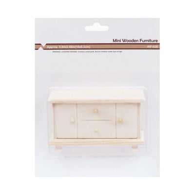 Mini Wooden Furniture - Low Chest Drawer, 1-ct