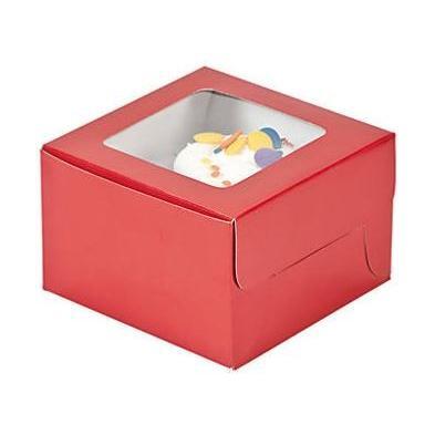 Paper Red Cupcake Boxes 12/pk