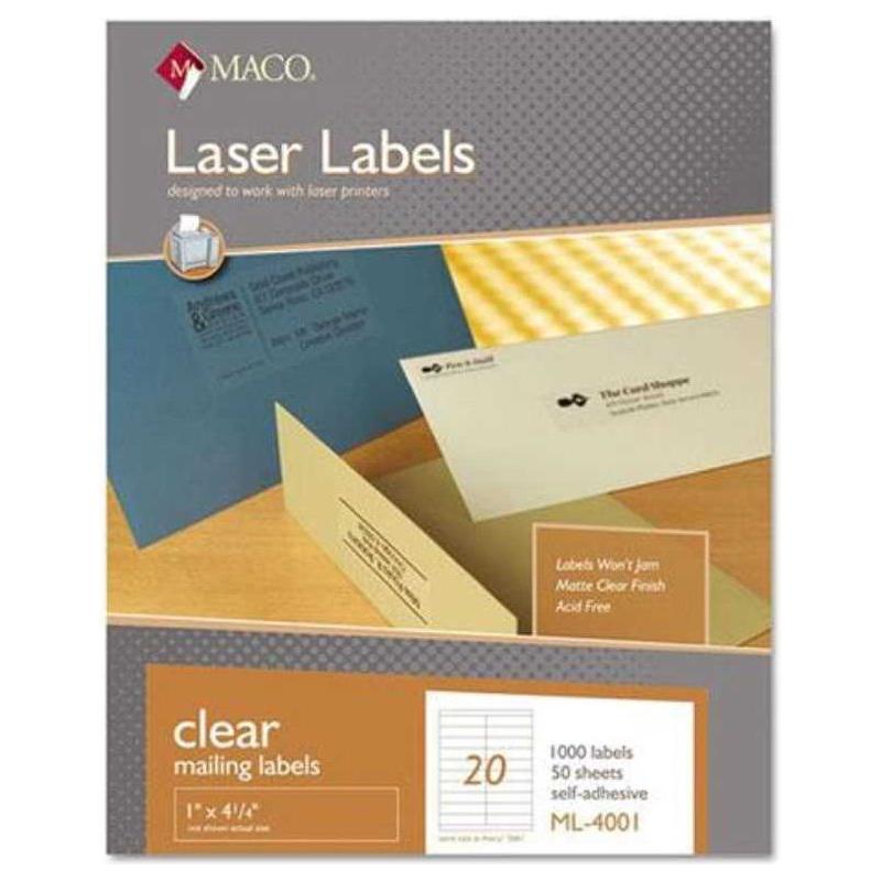 Matte Clear Laser Labels (6/pg, 20/pk)