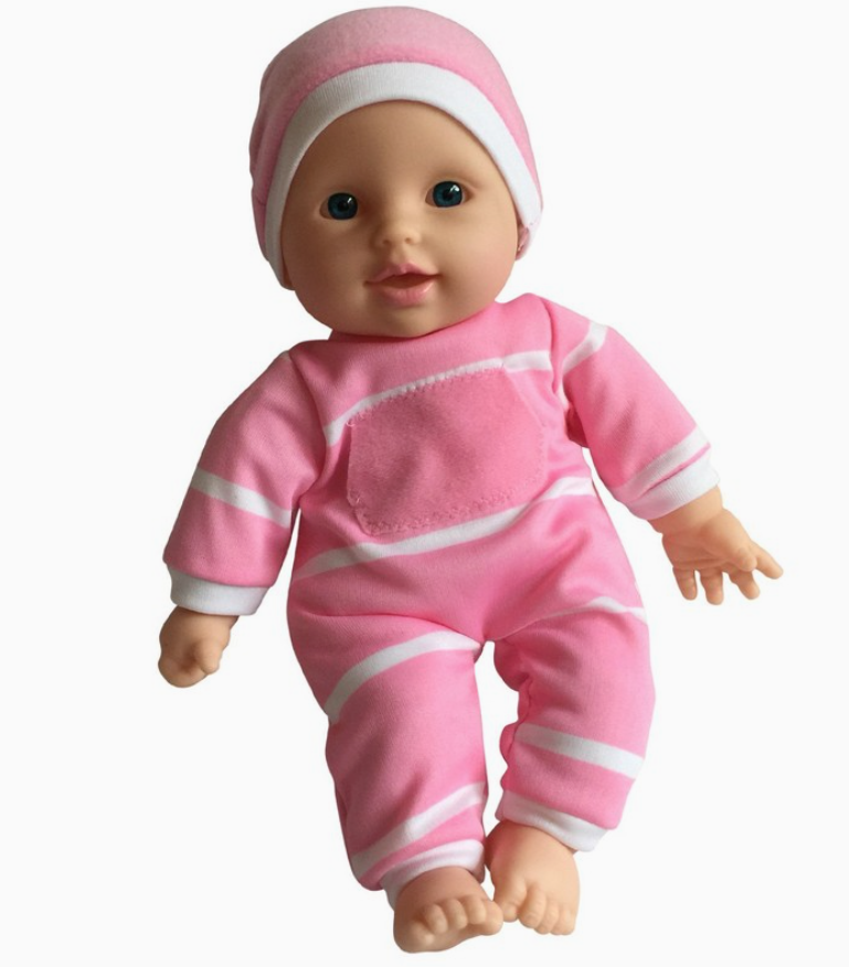 11" Doll Striped With Pacifier