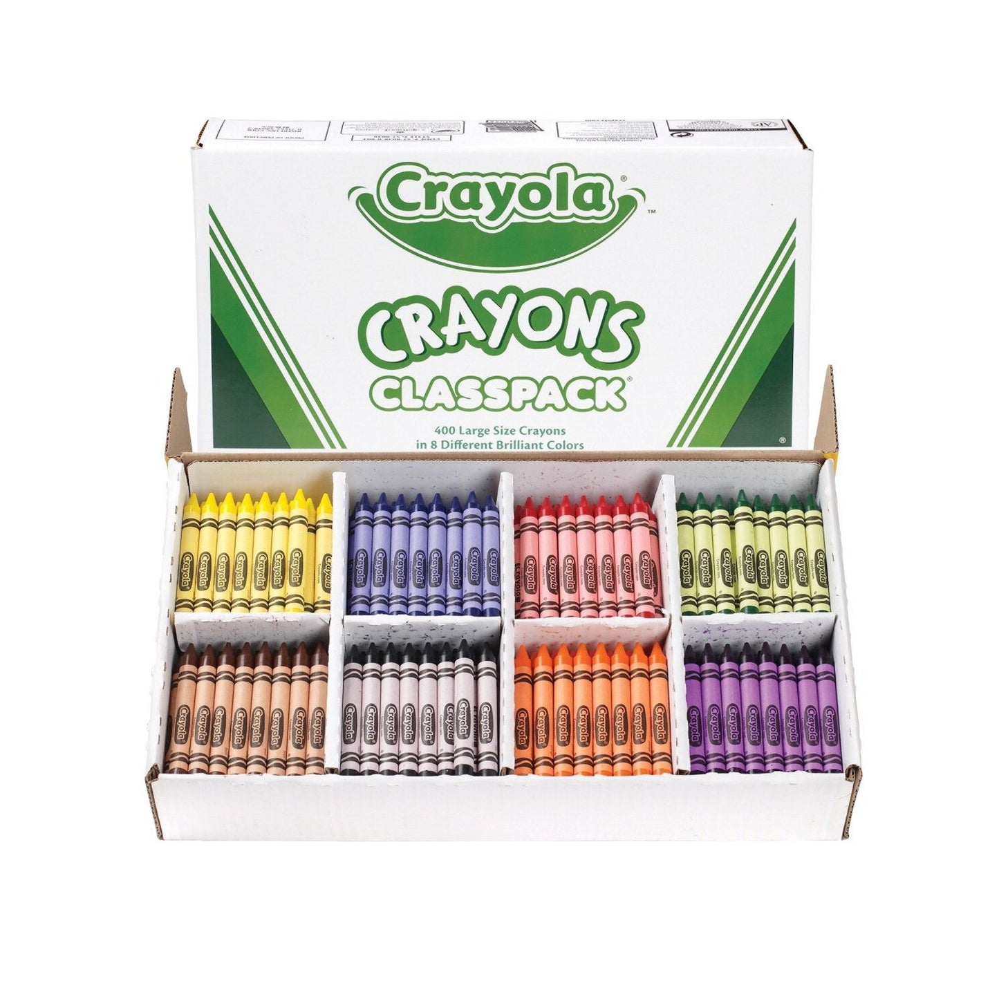 Crayola Large Crayon Classpack, 8 Colors, 400/pk