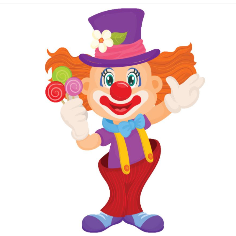 Clown Cardstock Cutout 3" 20/pk