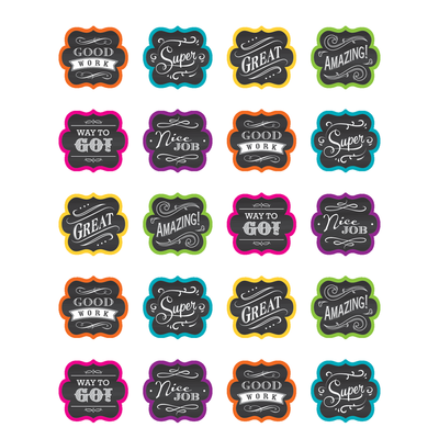 Chalkboard Brights Stickers 1" 120/pk
