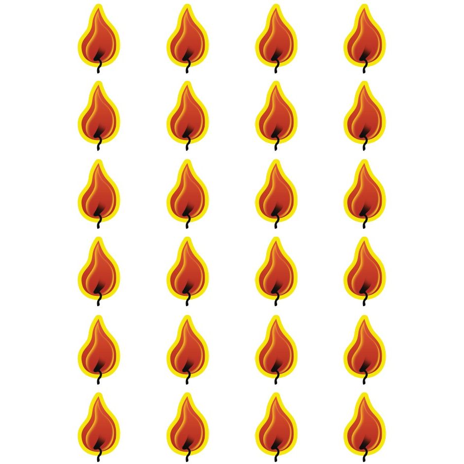 Flame Stickers Round 25MM Clear 10/pk