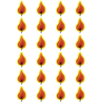 Flame Stickers Round 25MM Clear 10/pk