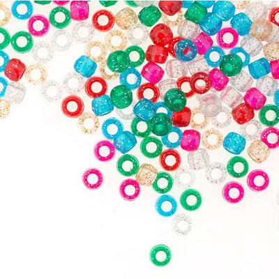 Pony Beads Acrylic Glitter Colors 1lb (closeout)