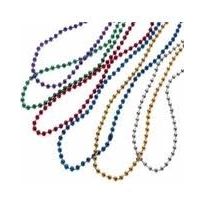 Bulk Assorted Metallic 6mm Bead Necklaces 144/pk