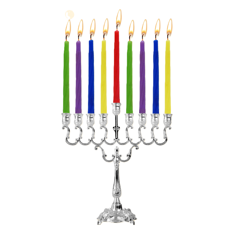 Silver Plated Candle Menorah 7.5"x6.5"