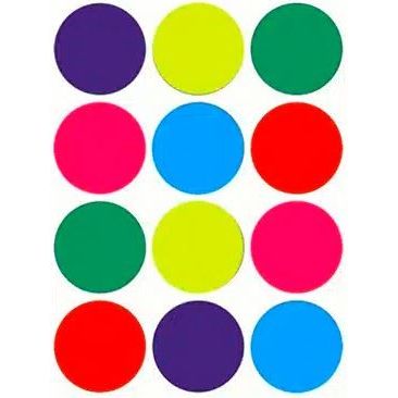 Dot Stickers Colored 1.5" (25 sheets)