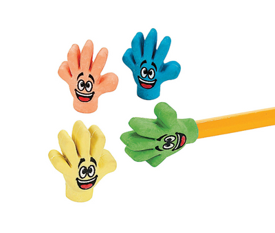 High Five Hand Eraser Toppers 12PK