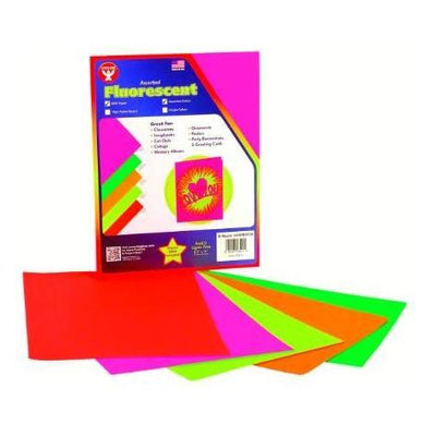 Fluorescent paper 8.5"x11" assorted 15/PK