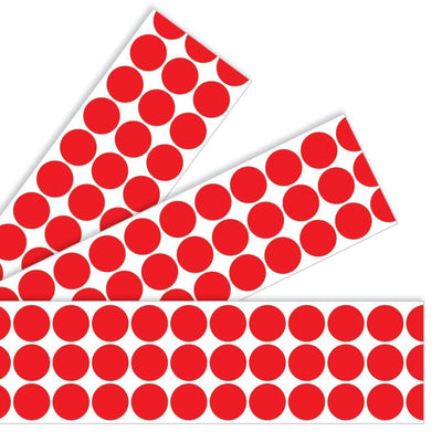 Big Dots Red Bolder Precut, Durable & Reusable Paper 2 3/4in x 35 3/4ft 12/pk (Discontinued)