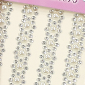 Adhesive Rhinestone Flower Silver 12mm
