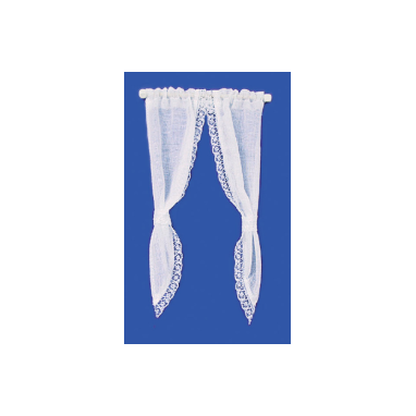 DEMI CURTAINS/TIE BACK/WH