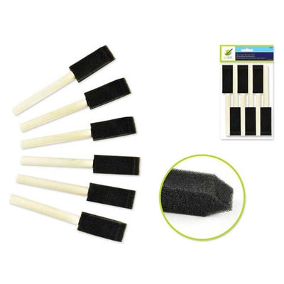 Sponge Brush 6/pk 1" w/Wood Handle