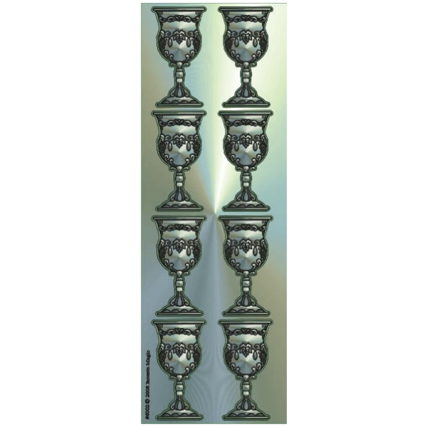 Silver Bechers Stickers 6 On A Sheet (25 Sheets)