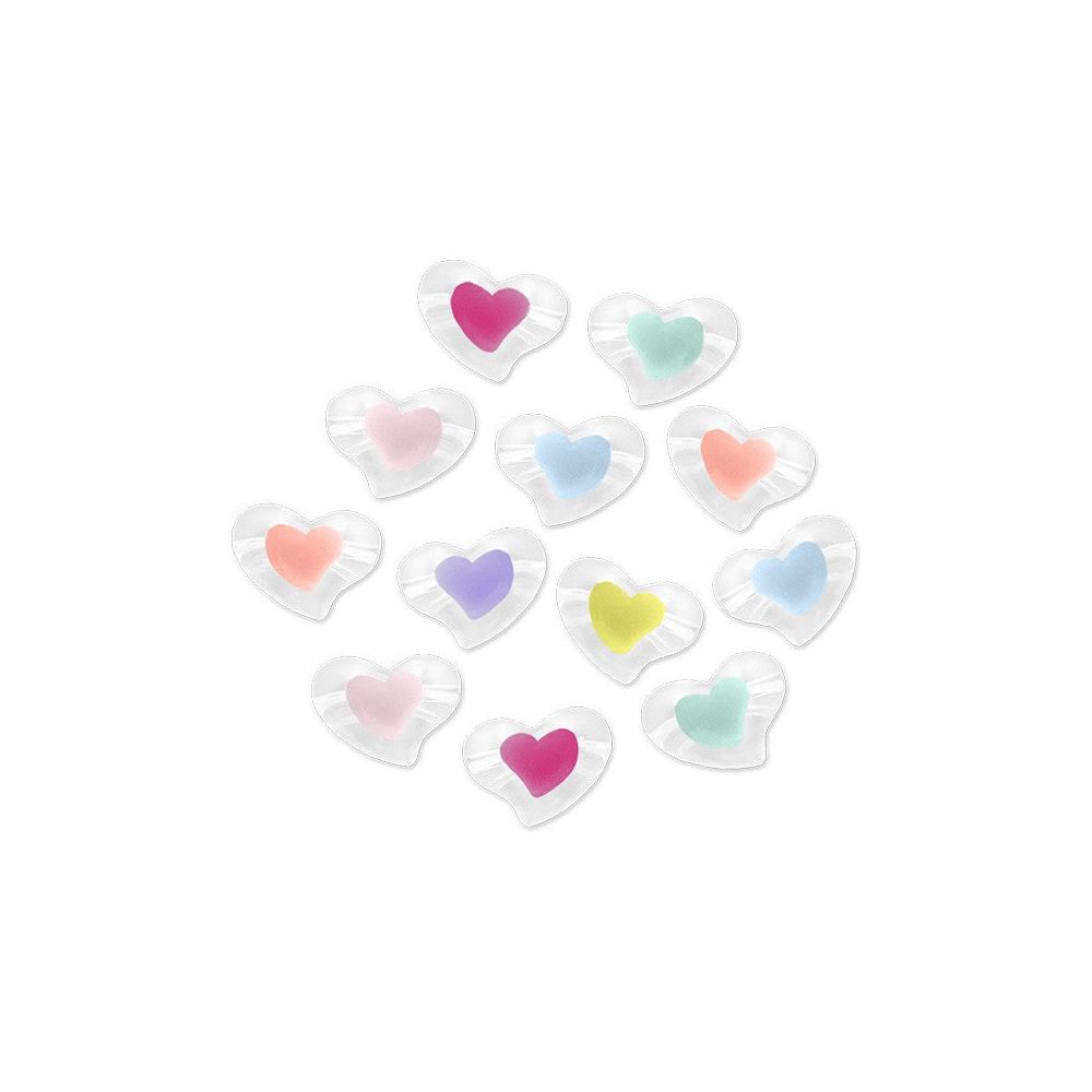 Fashion Acrylic Multi Pack Heart Beads (Closeout)