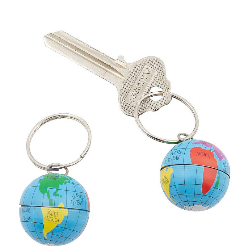 Metal Globe Keychains