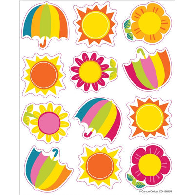 Spring Showers & Sun Shape Stickers 6/sheets
