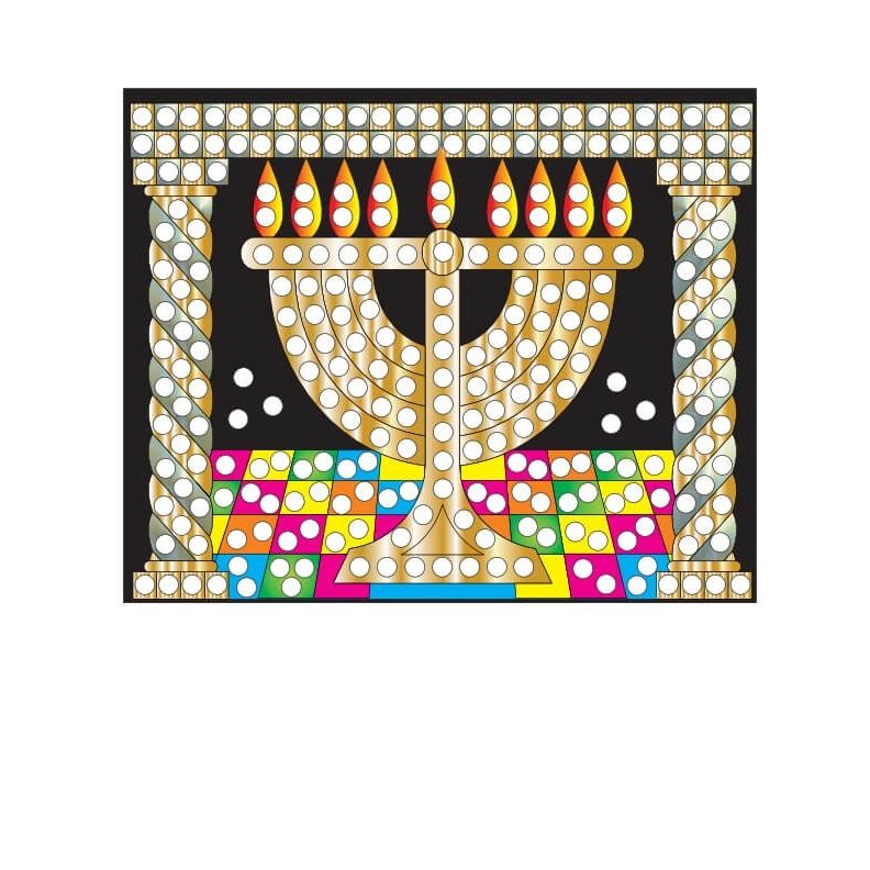Chanukah Jewel Art 6.5" x 8" Over 200 Stones