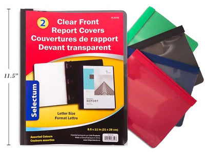 Clear Front Report Cover With Prong 2/pk