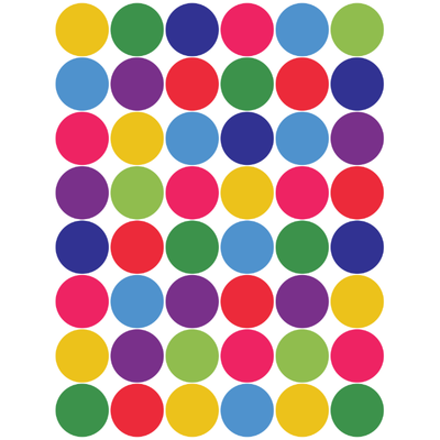Color Coding Dot Sticker Assorted Colors 3/4" 19mm Color Print 25/pk