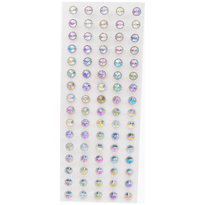 Adhesive Rhinestone Bubble Iridescent Blue 12mm 80/pk